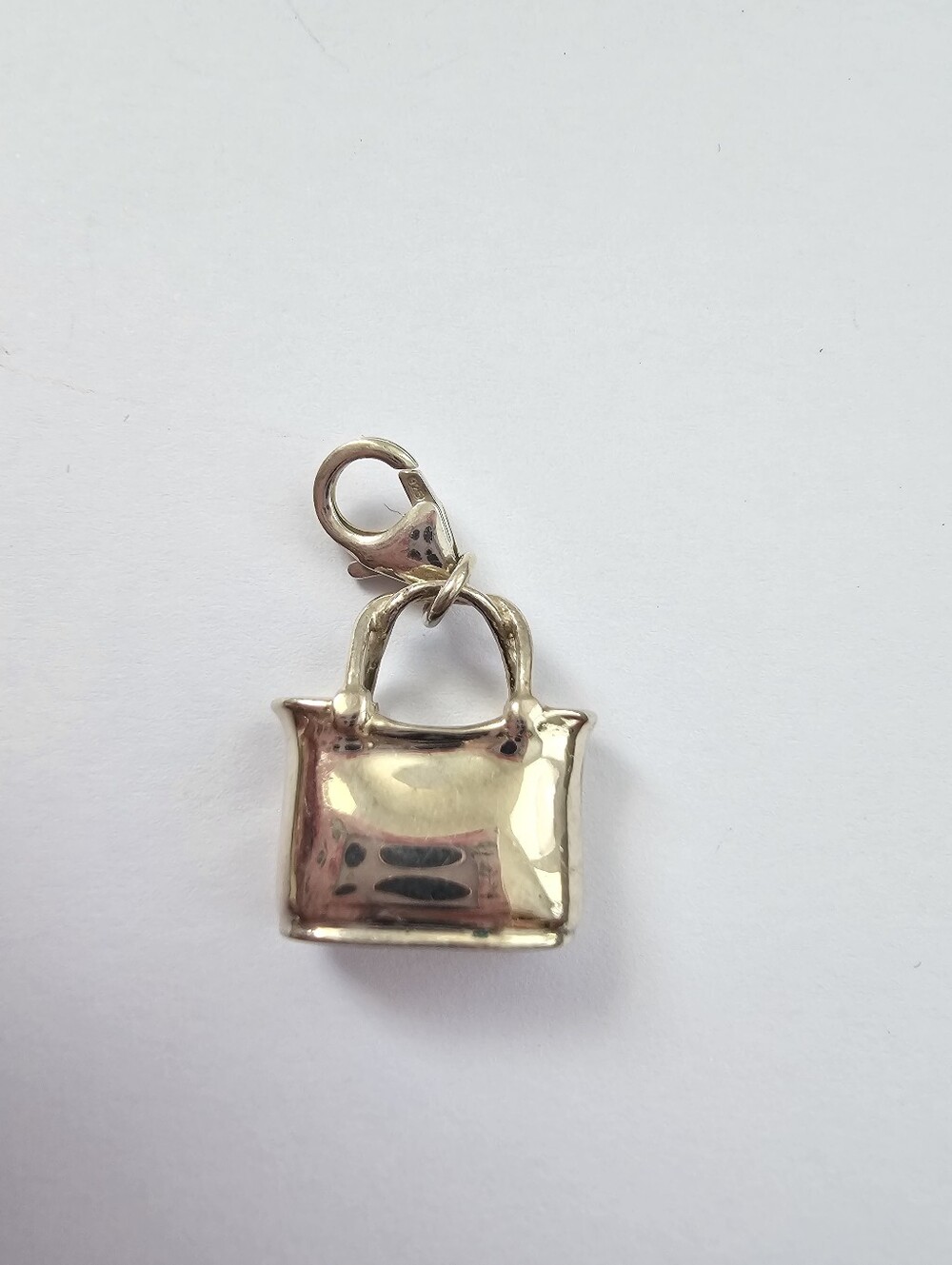 Coldwater Creek Silver Tone Tote Handbag Clip On Charm Pendant 925 Lobster Clasp